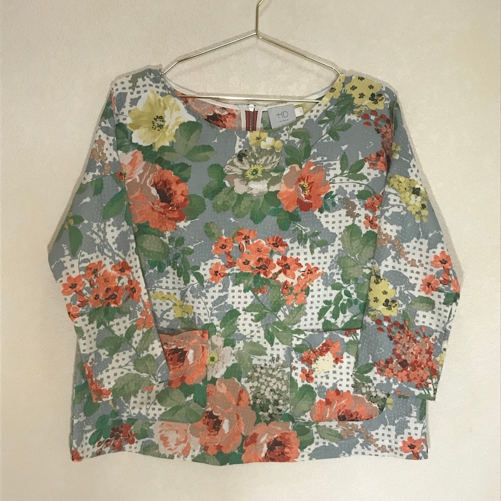 HD in Paris from Anthropologie Floral Top with Zip